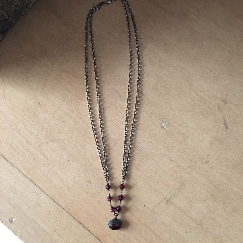 Silver & semi precious stone necklace